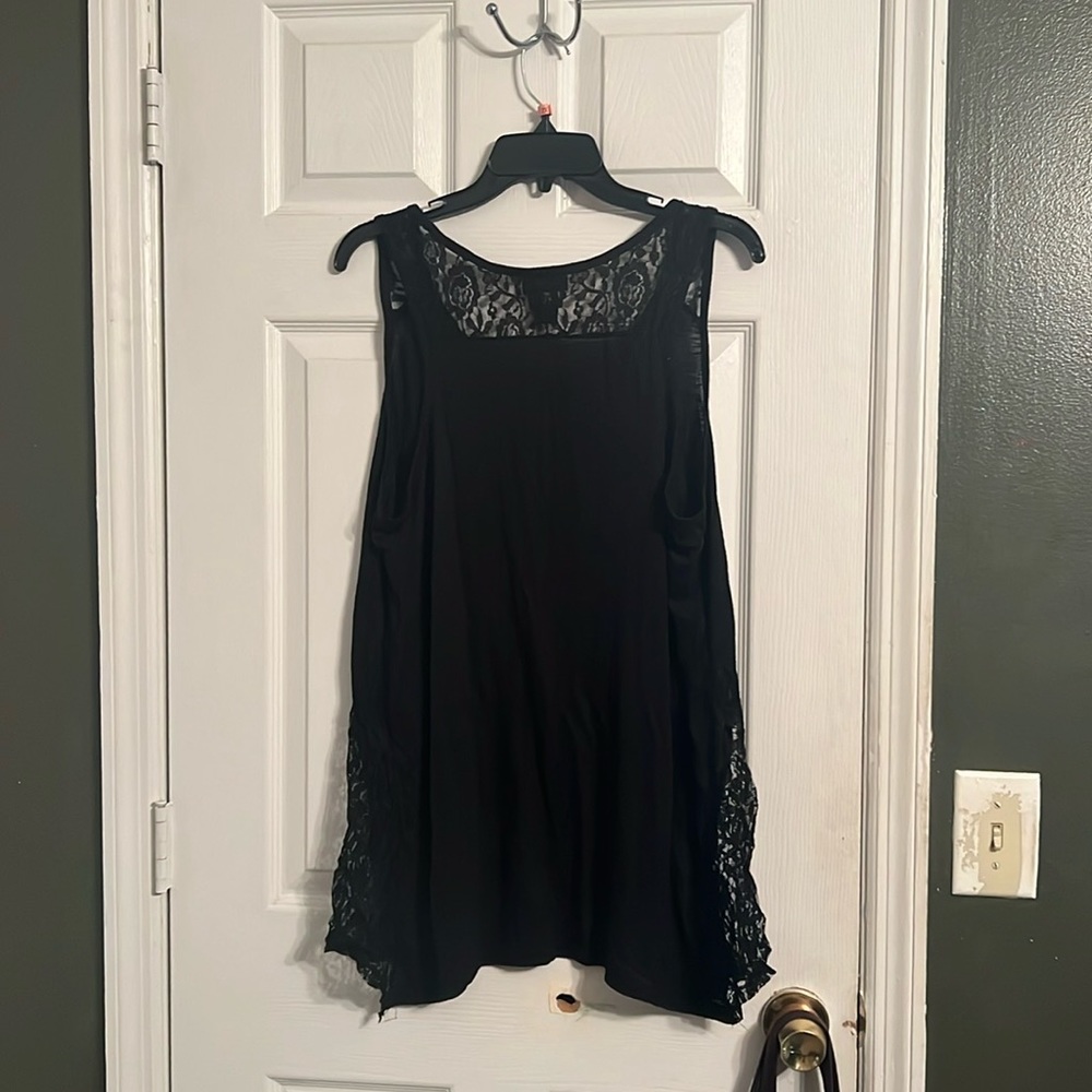 Lane Bryant black lace tank top with flare - Picture 5 of 5